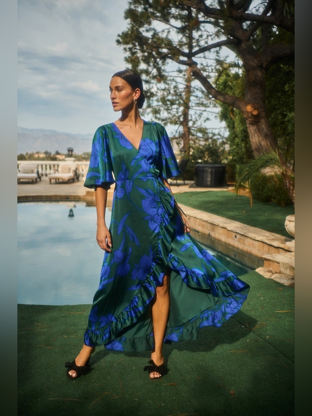 NWT Sugarlips Busbee Hi-Low Maxi Wrap Dress Size S